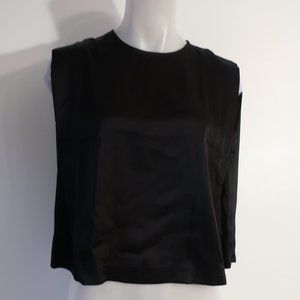 NWT Womens Roari "Brooke" Boxy Black Vegan Silk Tank Top XS*